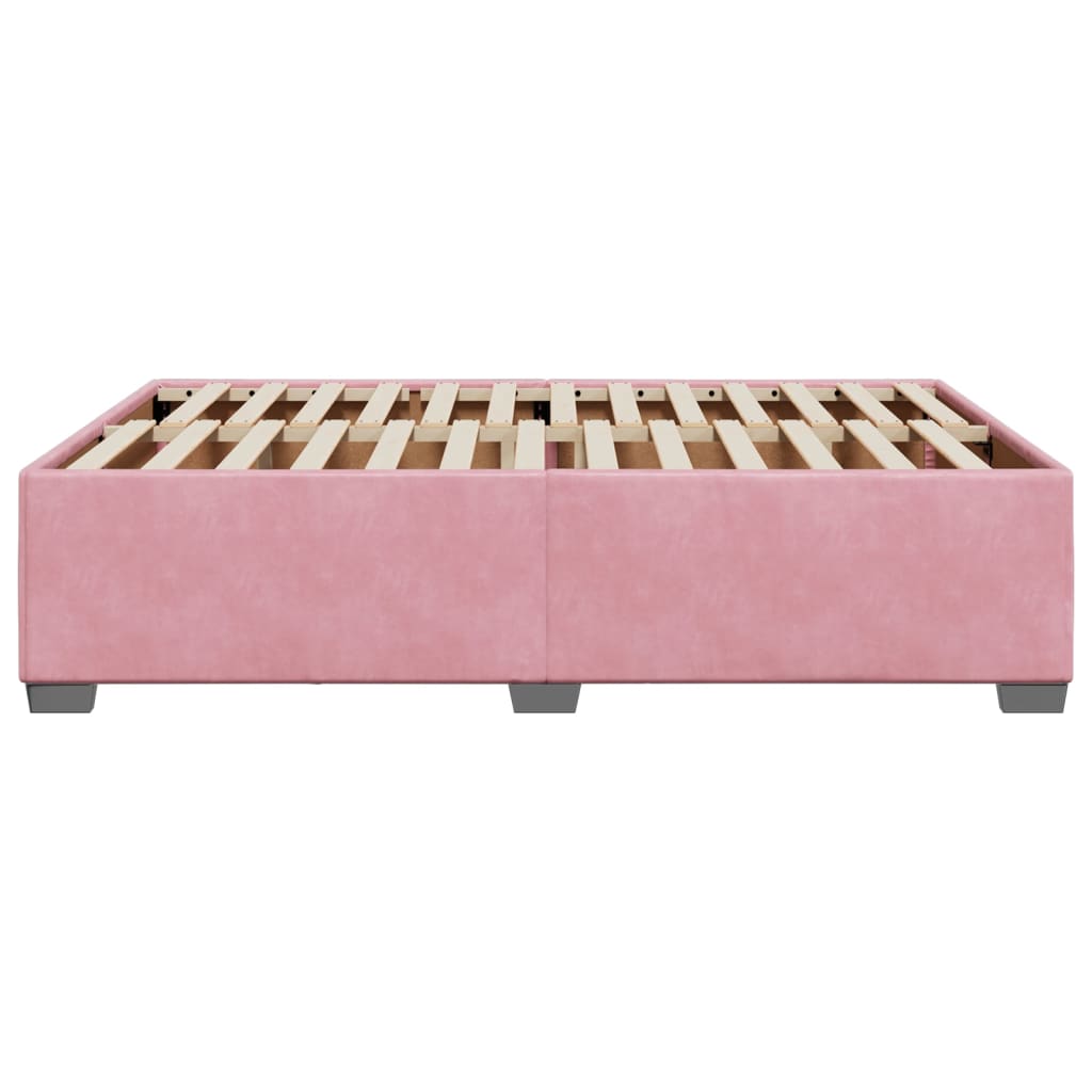 Cadre de lit sans matelas rose 160x200 cm velours