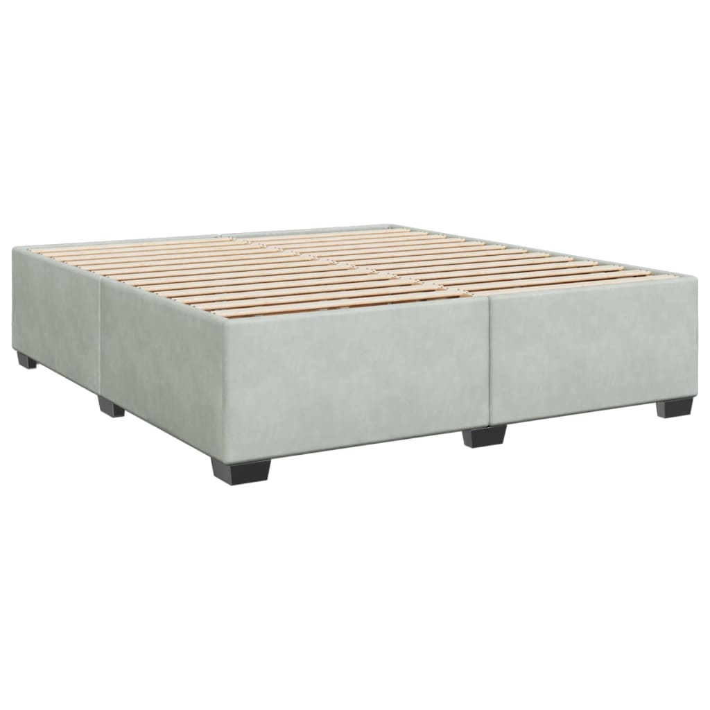 Cadre de lit sans matelas gris clair 180x200 cm velours