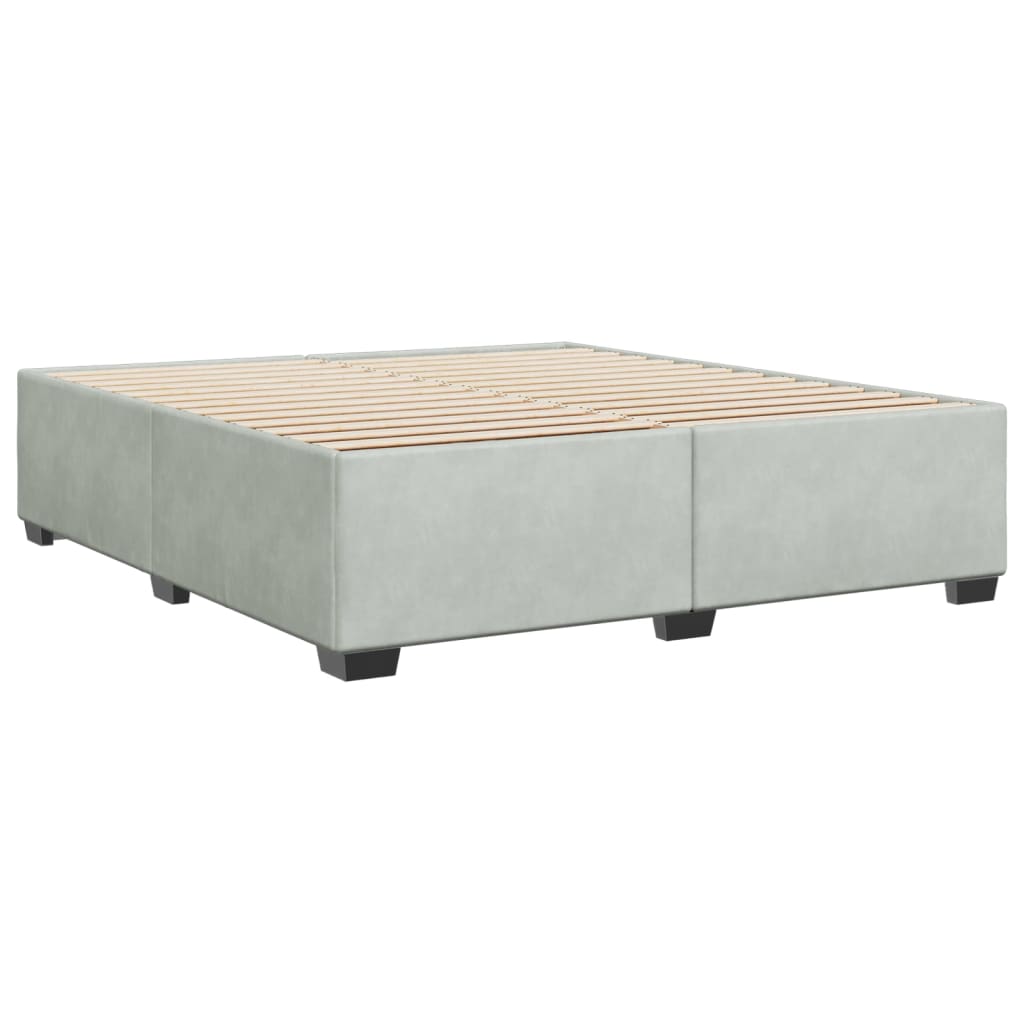 Cadre de lit sans matelas gris clair 180x200 cm velours