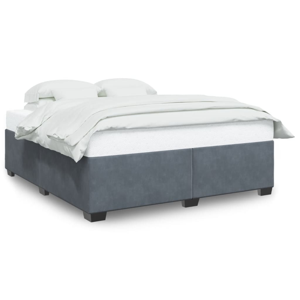 Cadre de lit sans matelas gris foncé 180x200 cm velours