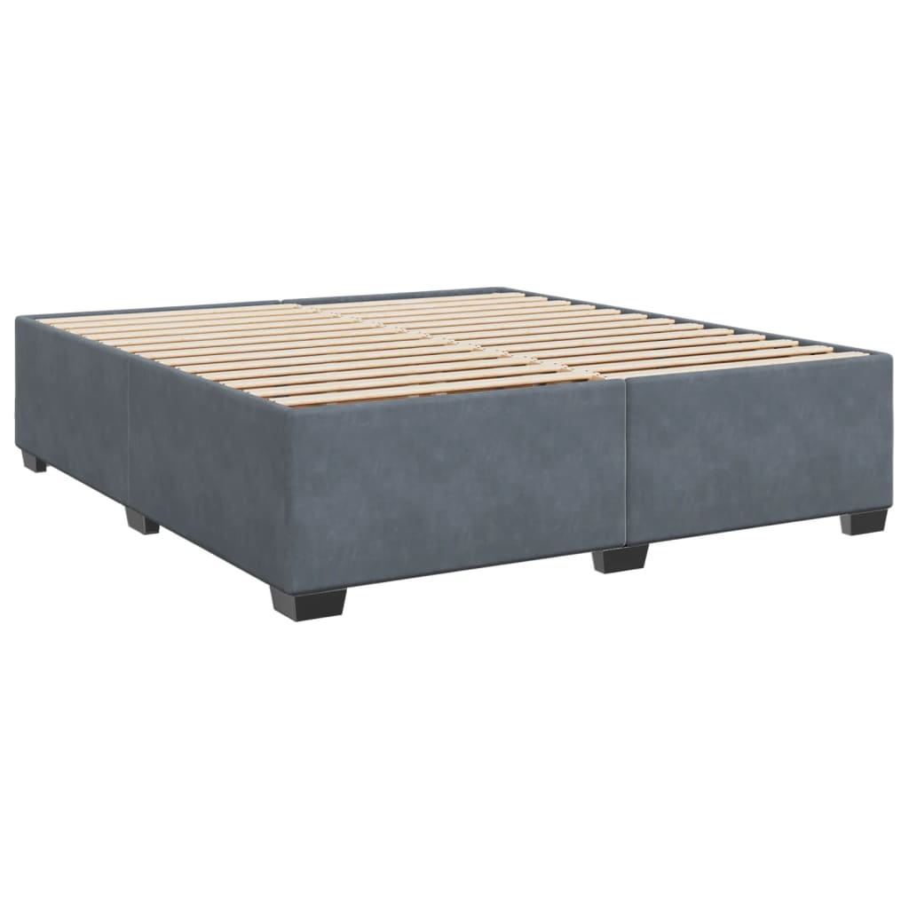 Cadre de lit sans matelas gris foncé 180x200 cm velours