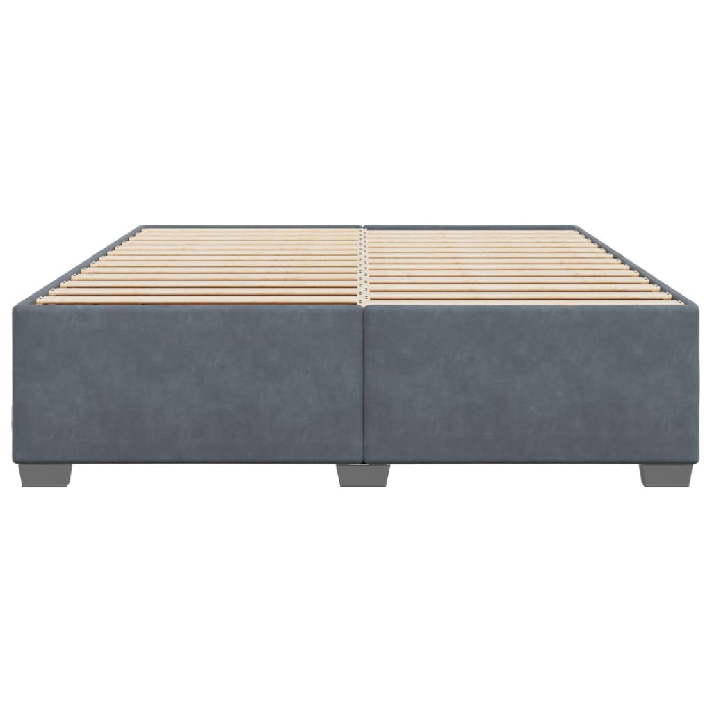 Cadre de lit sans matelas gris foncé 180x200 cm velours