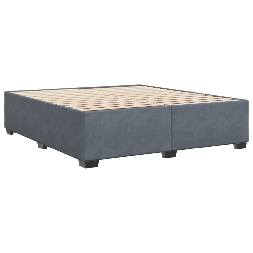 Cadre de lit sans matelas gris foncé 180x200 cm velours