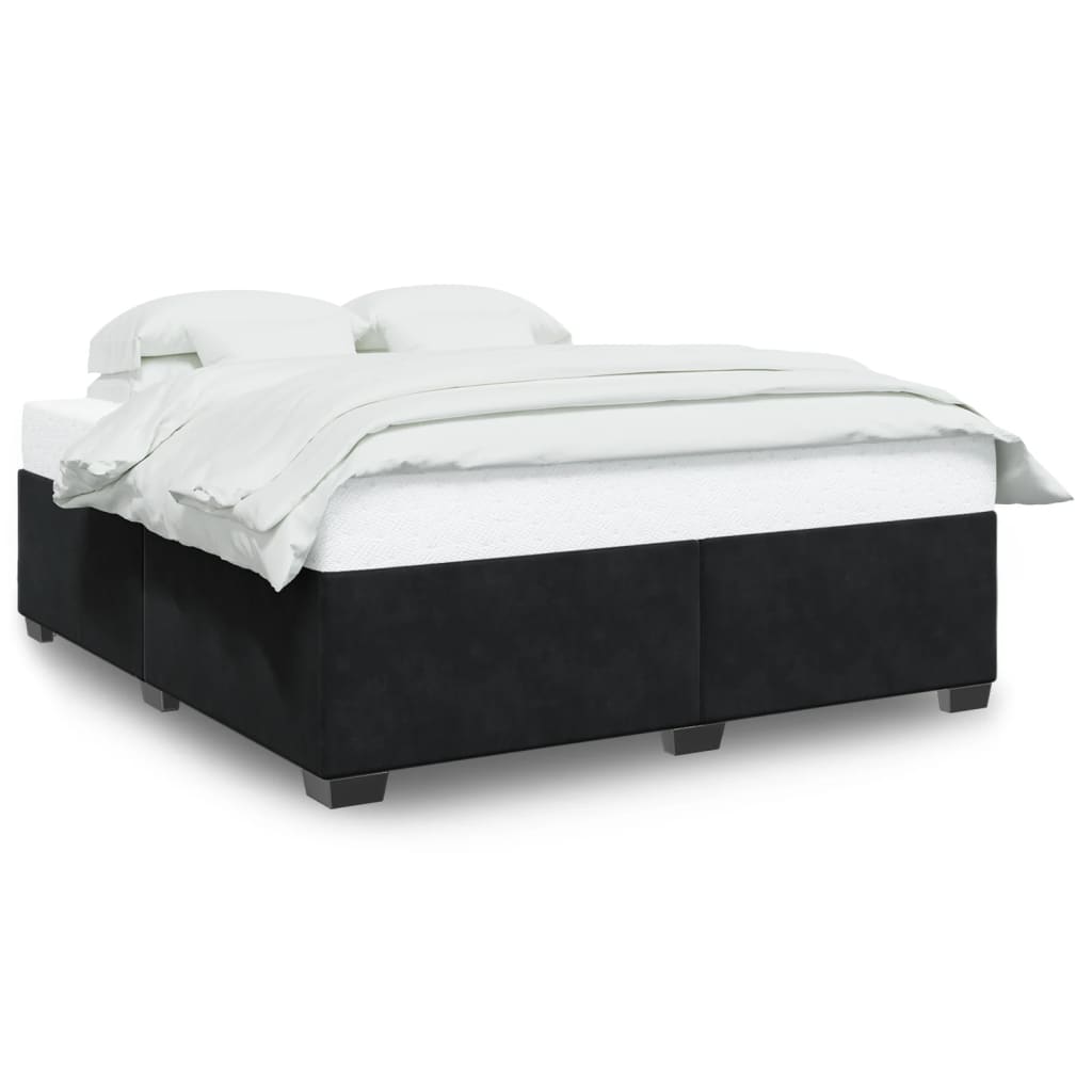 Cadre de lit sans matelas noir 180x200 cm velours