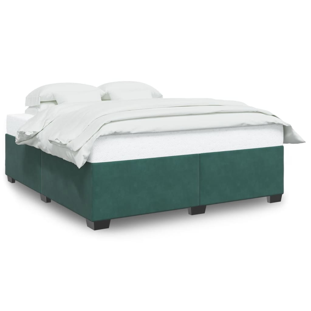 Cadre de lit sans matelas vert foncé 180x200 cm velours