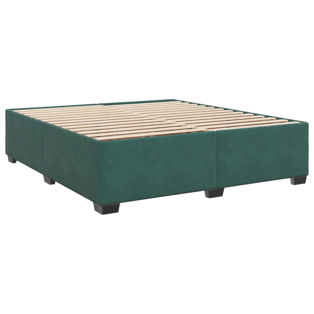 Cadre de lit sans matelas vert foncé 180x200 cm velours