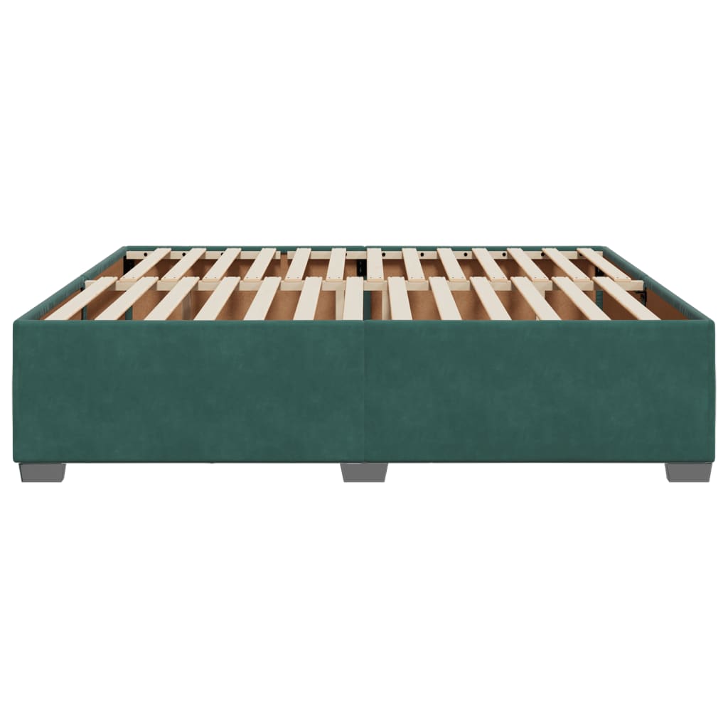 Cadre de lit sans matelas vert foncé 180x200 cm velours