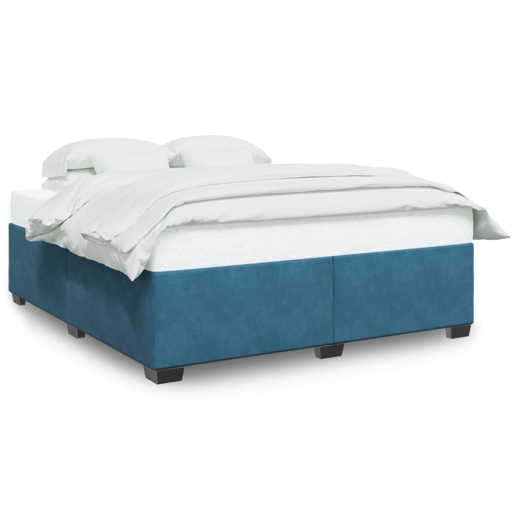 Bed frame without mattress blue 180x200 cm velvet