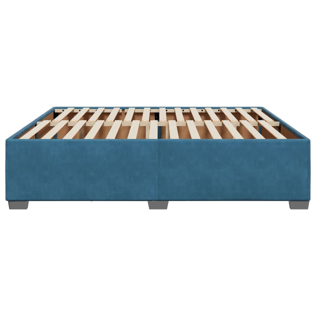 Bed frame without mattress blue 180x200 cm velvet