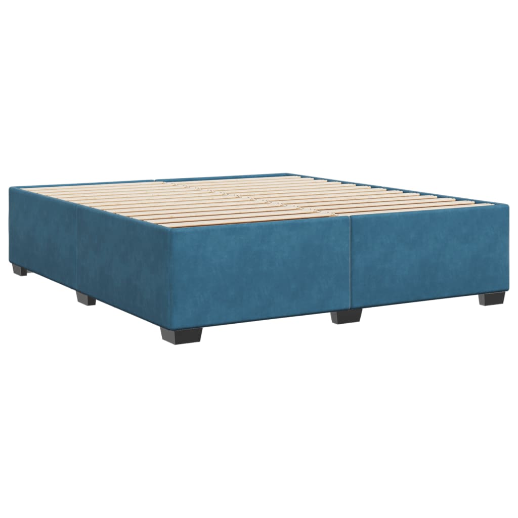 Bed frame without mattress blue 180x200 cm velvet