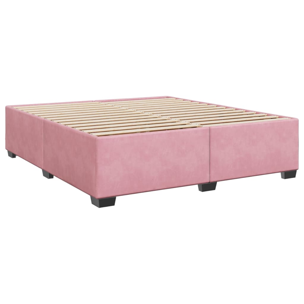 Cadre de lit sans matelas rose 180x200 cm velours