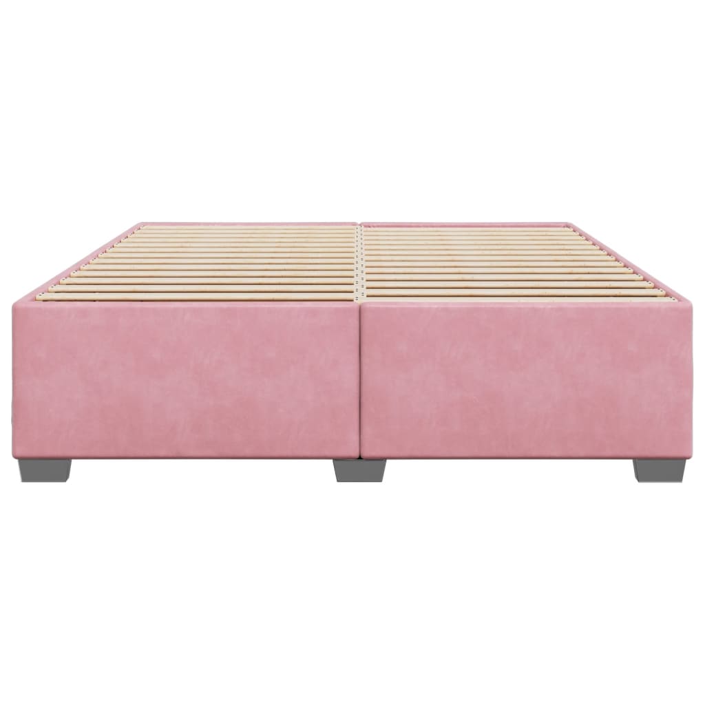 Cadre de lit sans matelas rose 180x200 cm velours