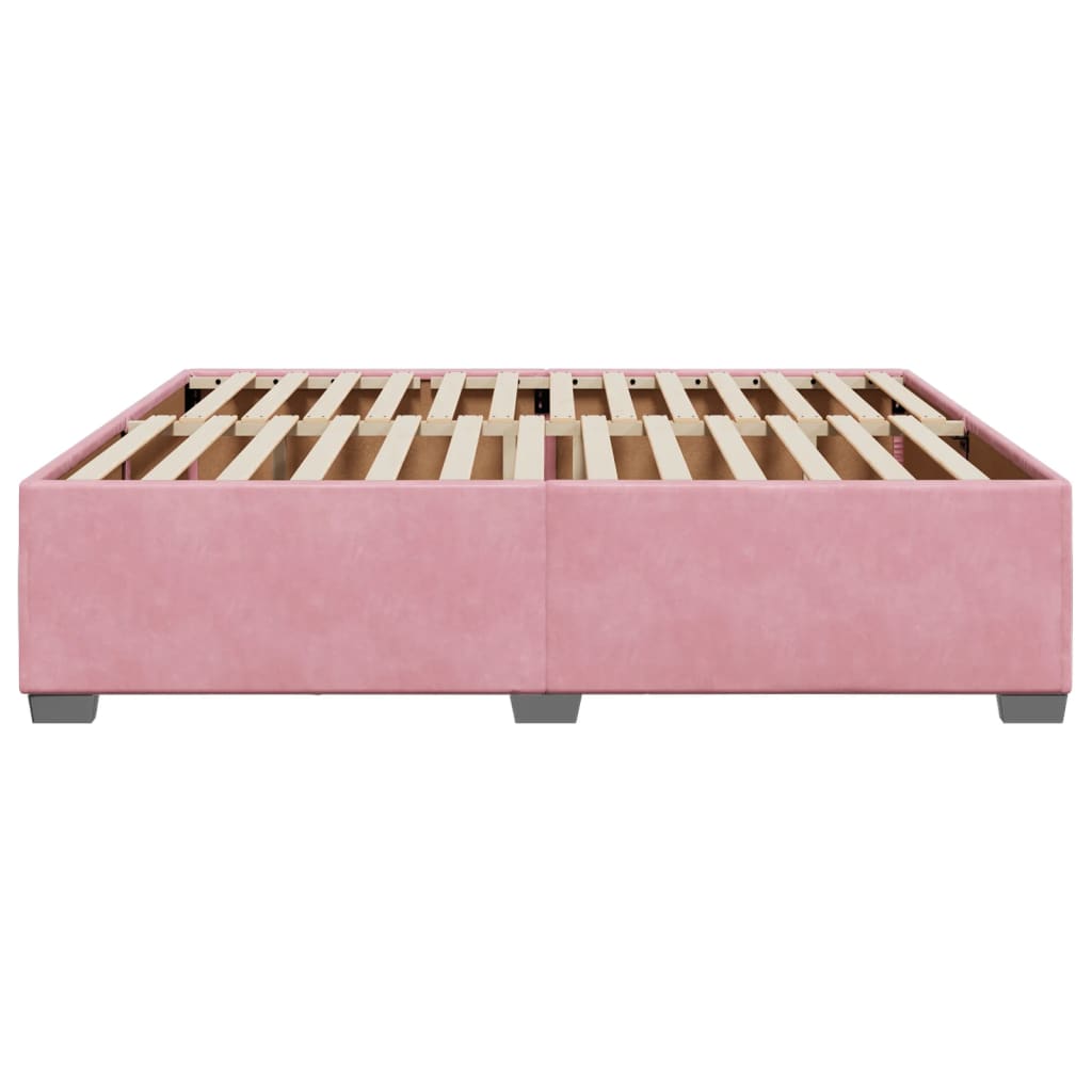 Cadre de lit sans matelas rose 180x200 cm velours