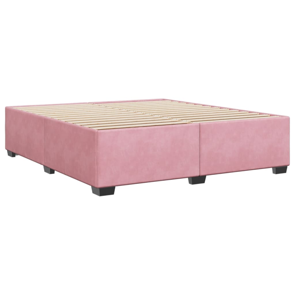 Cadre de lit sans matelas rose 180x200 cm velours