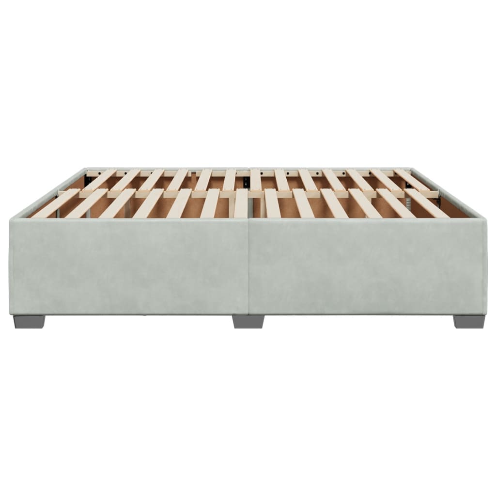 Cadre de lit sans matelas gris clair 200x200 cm velours