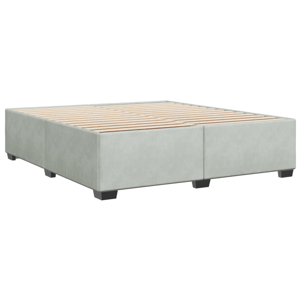 Cadre de lit sans matelas gris clair 200x200 cm velours