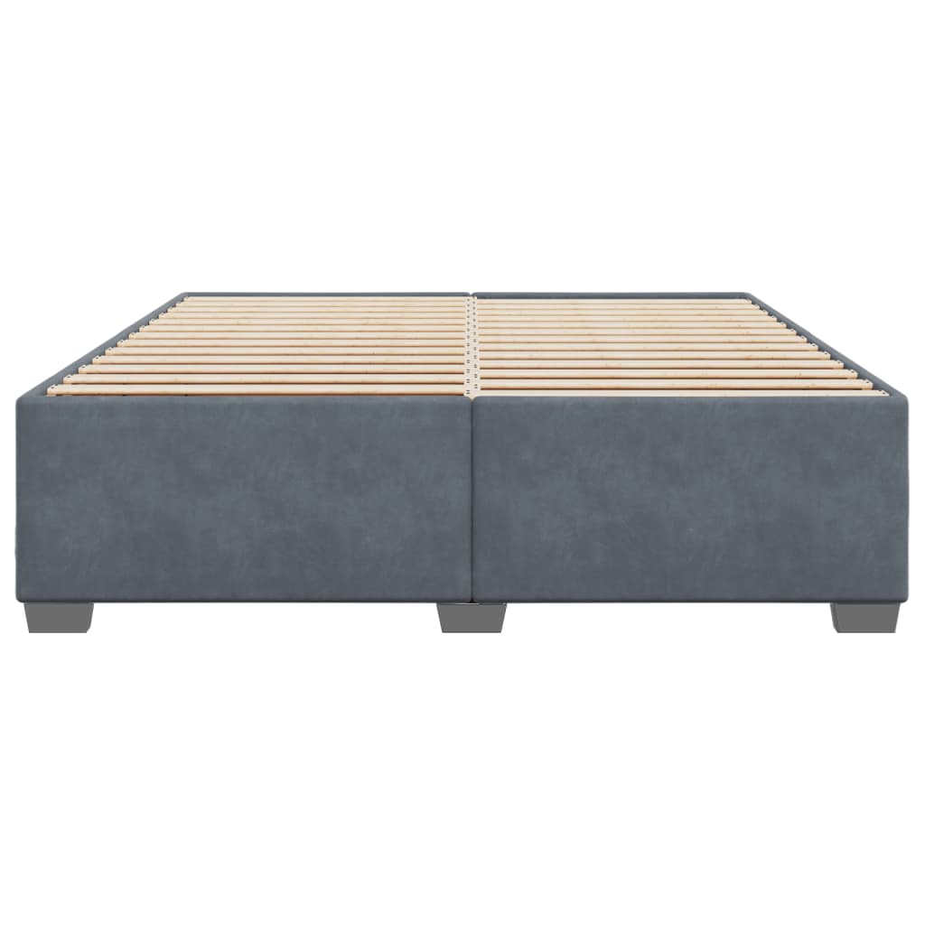 Cadre de lit sans matelas gris foncé 200x200 cm velours