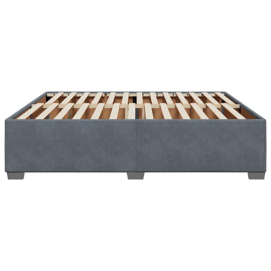 Cadre de lit sans matelas gris foncé 200x200 cm velours