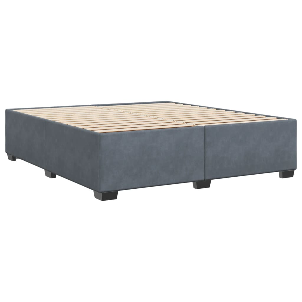 Cadre de lit sans matelas gris foncé 200x200 cm velours