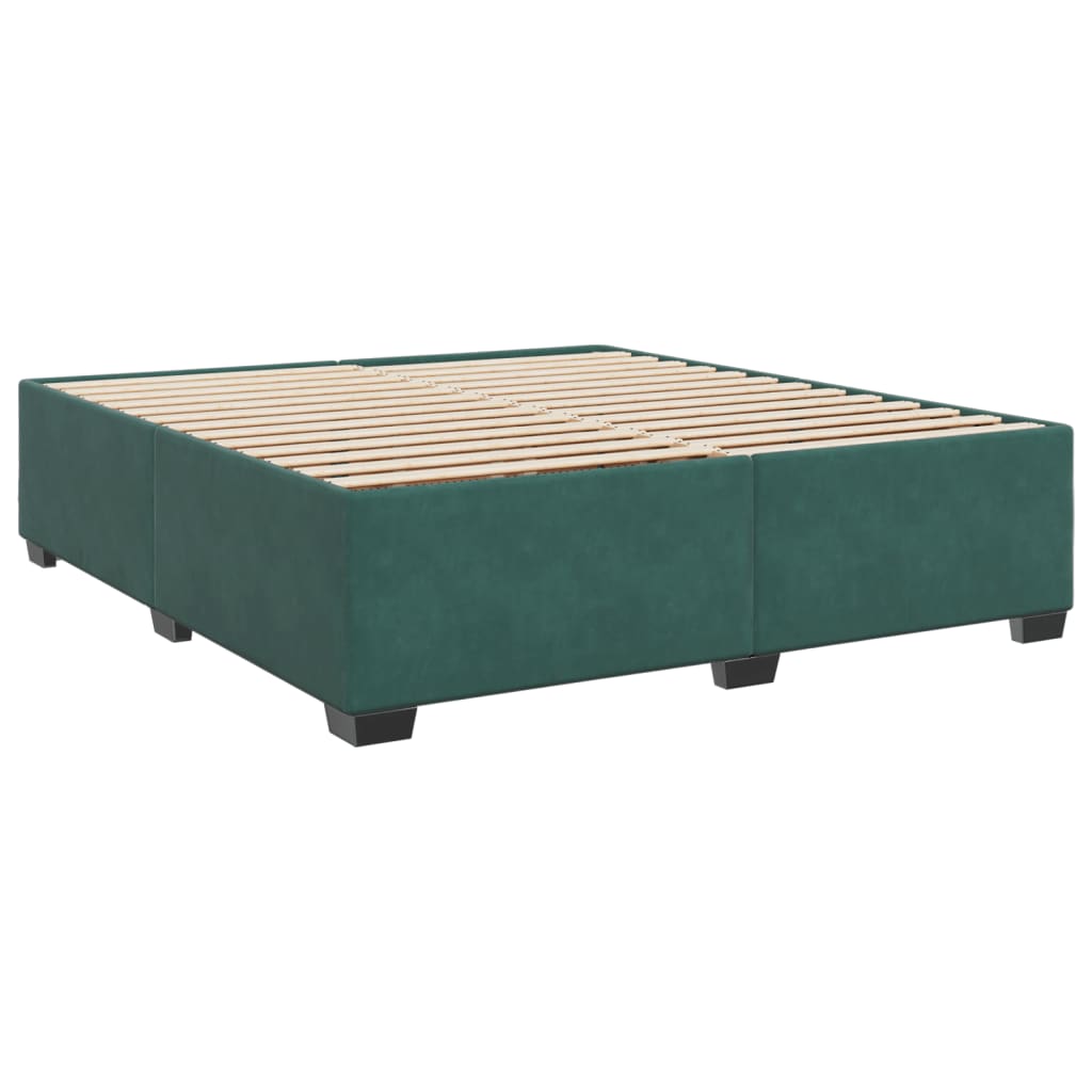 Cadre de lit sans matelas vert foncé 200x200 cm velours