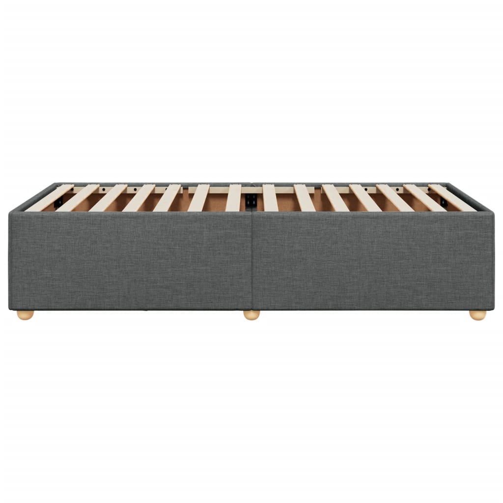 Cadre de lit sans matelas gris foncé 80x200 cm tissu