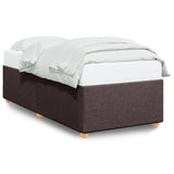 Cadre de lit sans matelas marron foncé 80x200 cm tissu