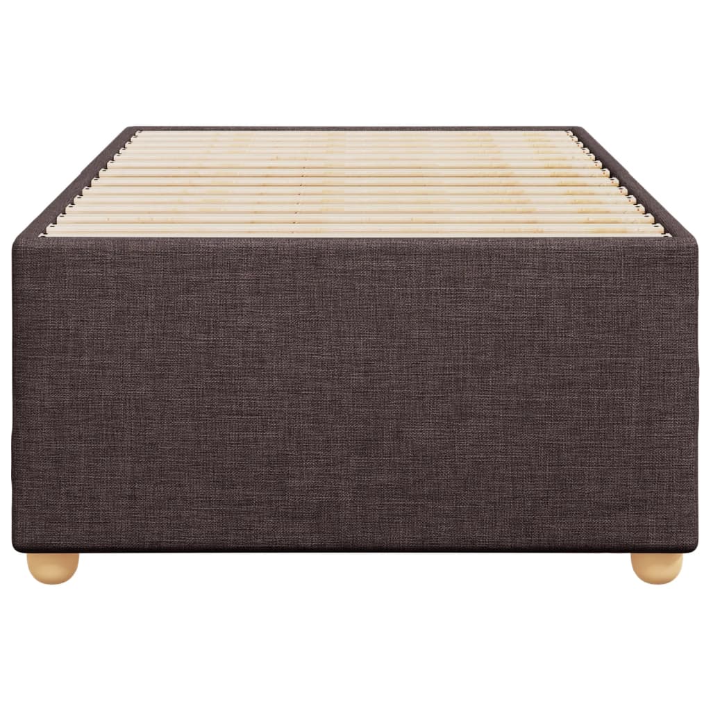 Cadre de lit sans matelas marron foncé 80x200 cm tissu