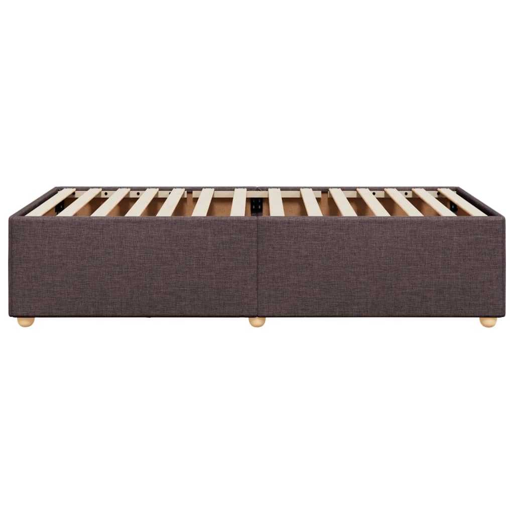 Cadre de lit sans matelas marron foncé 80x200 cm tissu