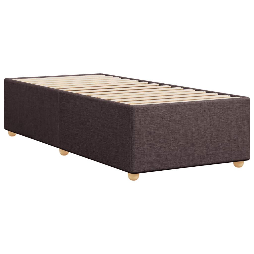 Cadre de lit sans matelas marron foncé 80x200 cm tissu