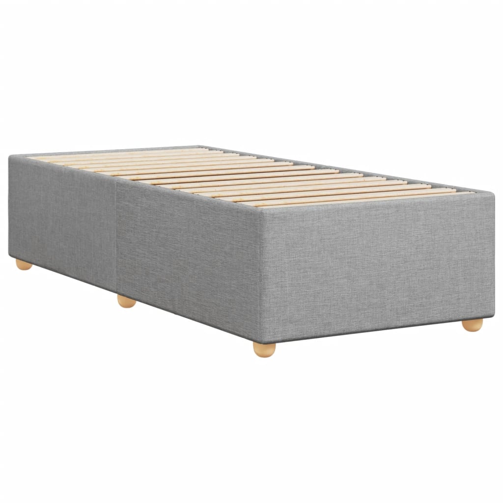 Cadre de lit sans matelas gris clair 90x190 cm tissu