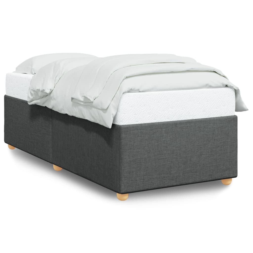 Cadre de lit sans matelas gris foncé 90x190 cm tissu