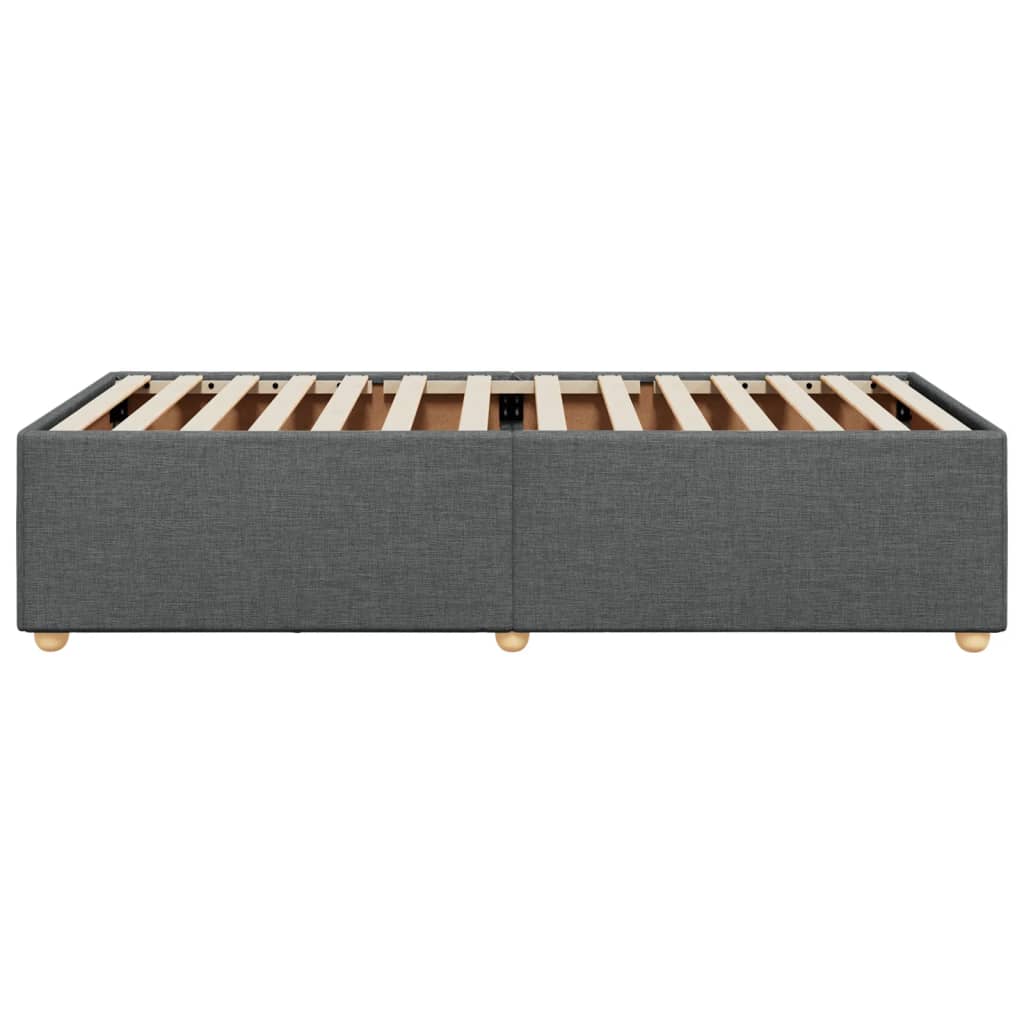 Cadre de lit sans matelas gris foncé 90x190 cm tissu