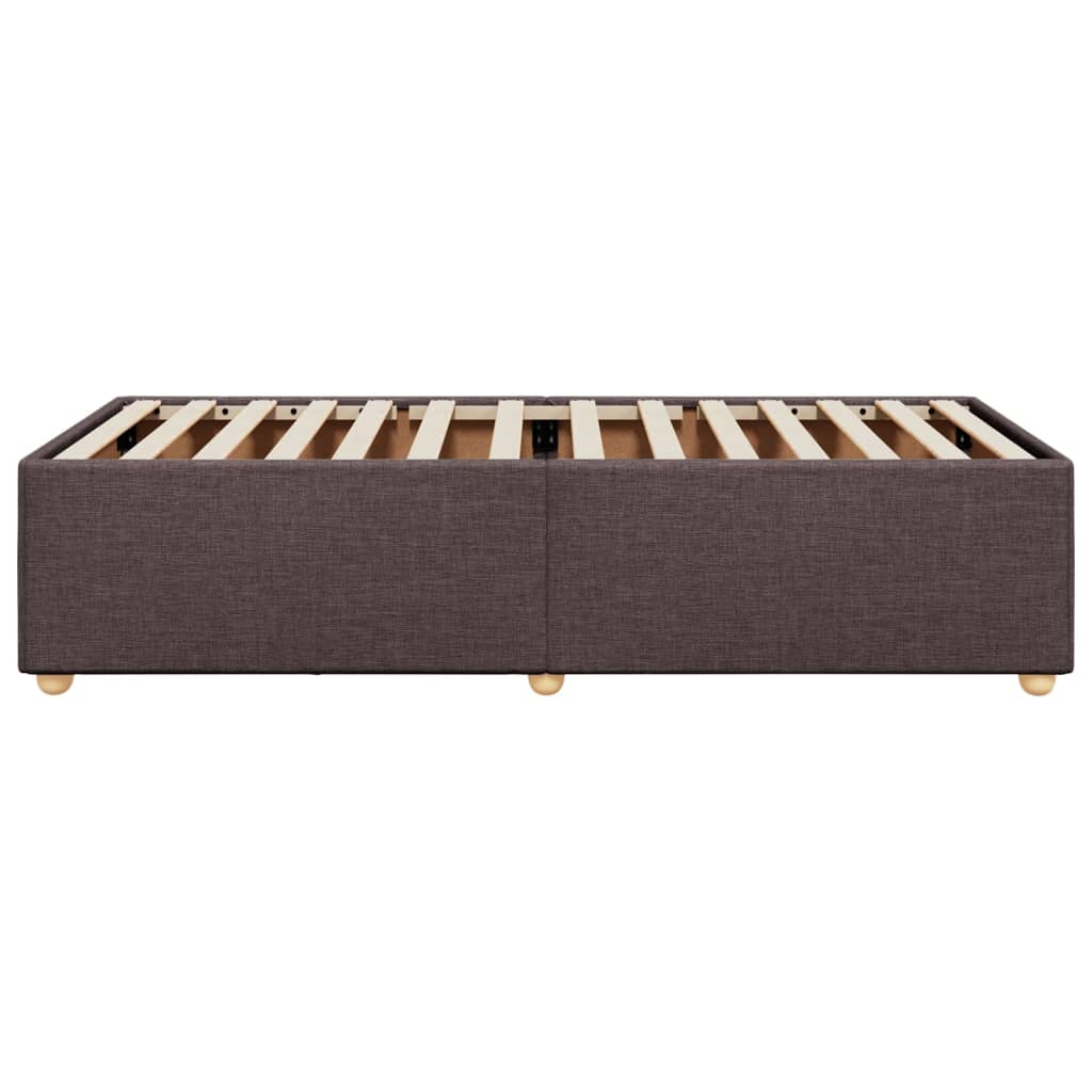 Cadre de lit sans matelas marron foncé 90x190 cm tissu