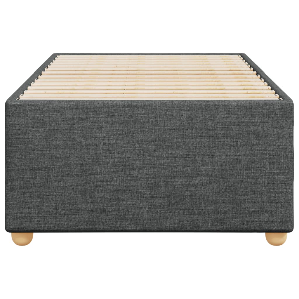 Cadre de lit sans matelas gris foncé 90x200 cm tissu