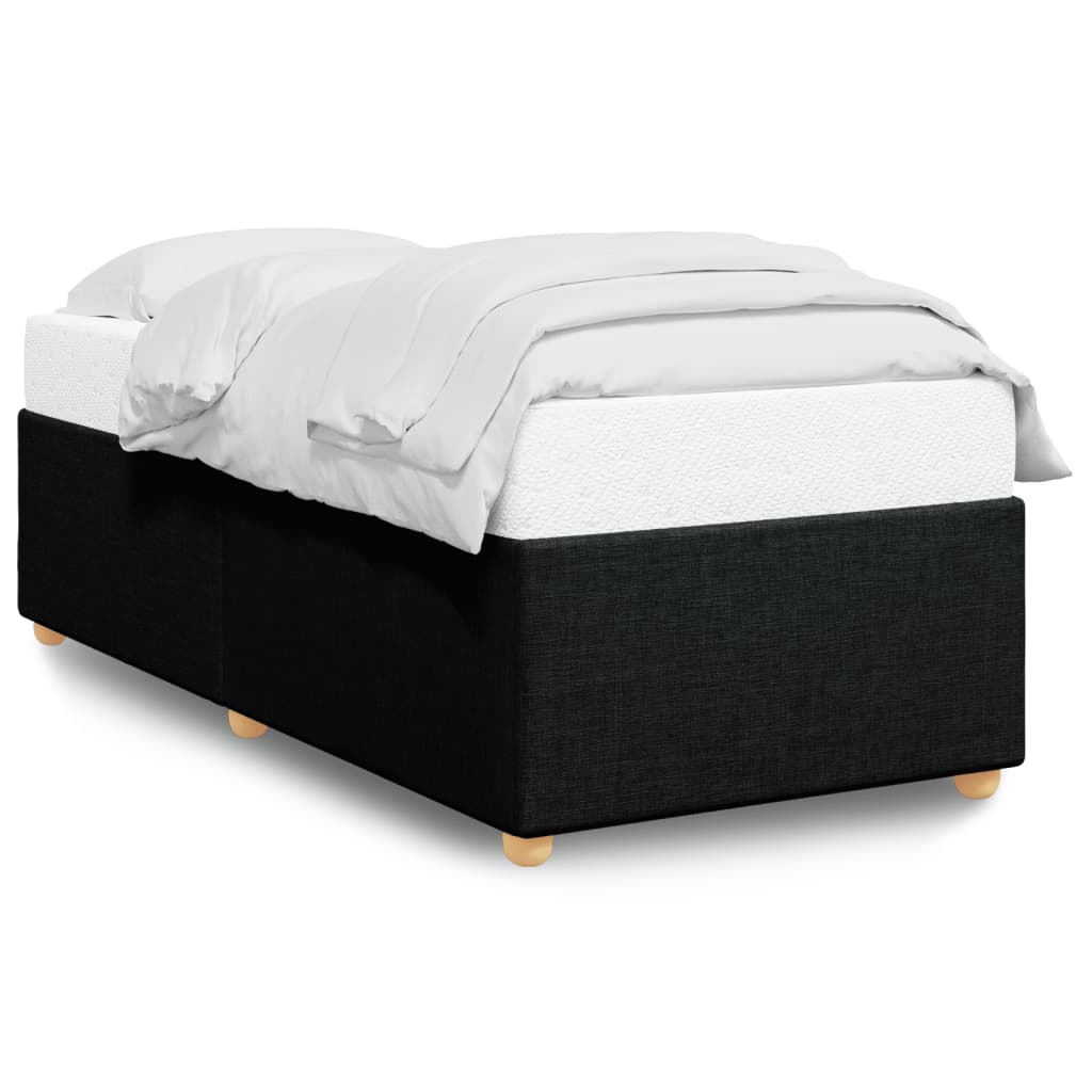 Cadre de lit sans matelas noir 90x200 cm tissu