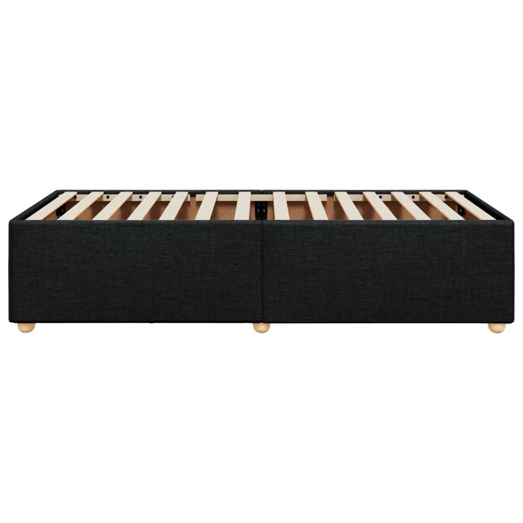 Cadre de lit sans matelas noir 90x200 cm tissu