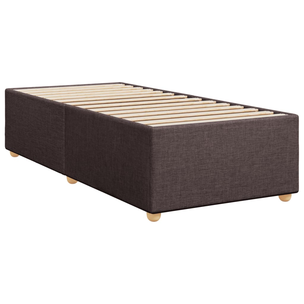 Cadre de lit sans matelas marron foncé 90x200 cm tissu