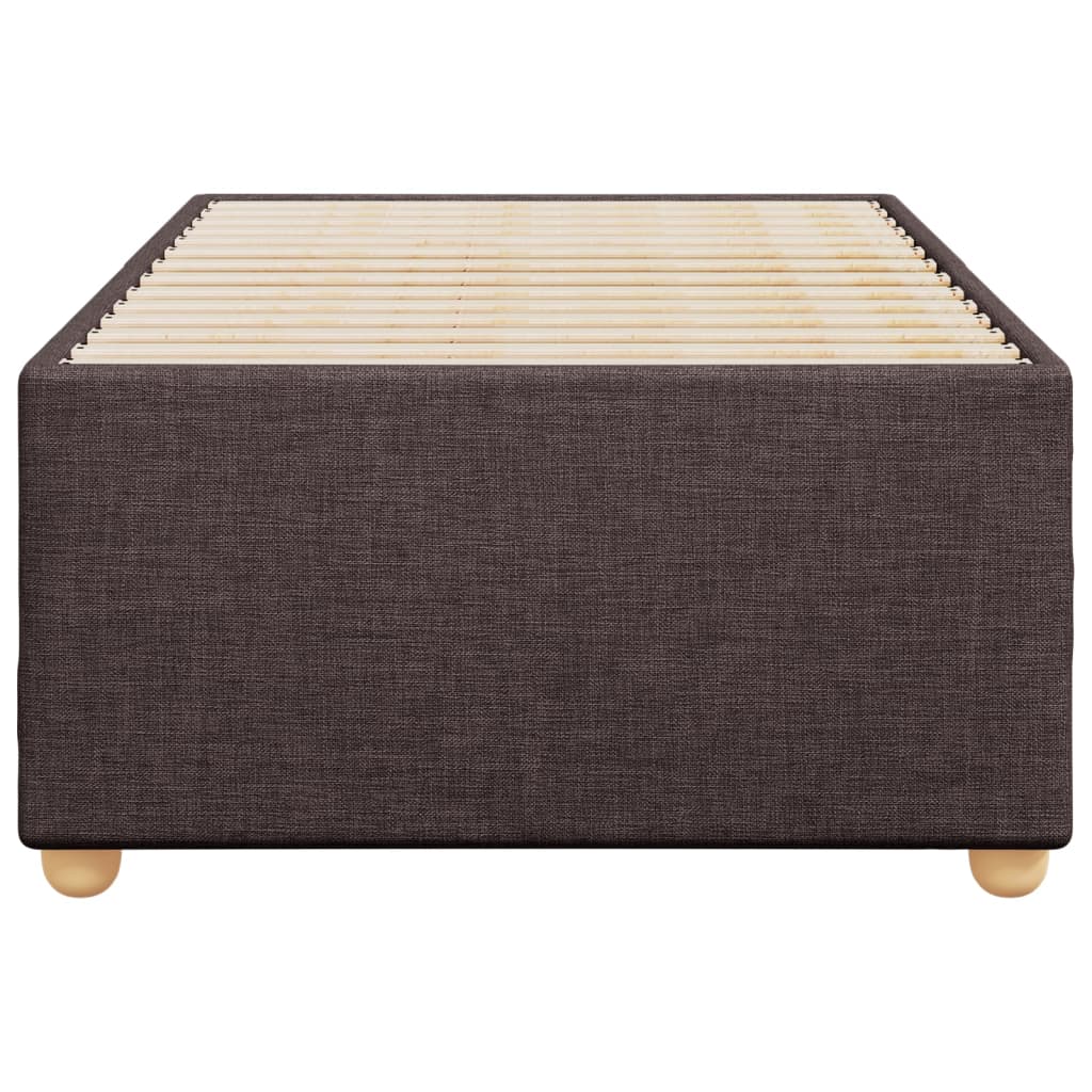 Cadre de lit sans matelas marron foncé 90x200 cm tissu