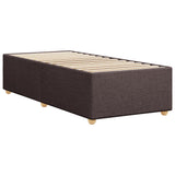 Cadre de lit sans matelas marron foncé 90x200 cm tissu