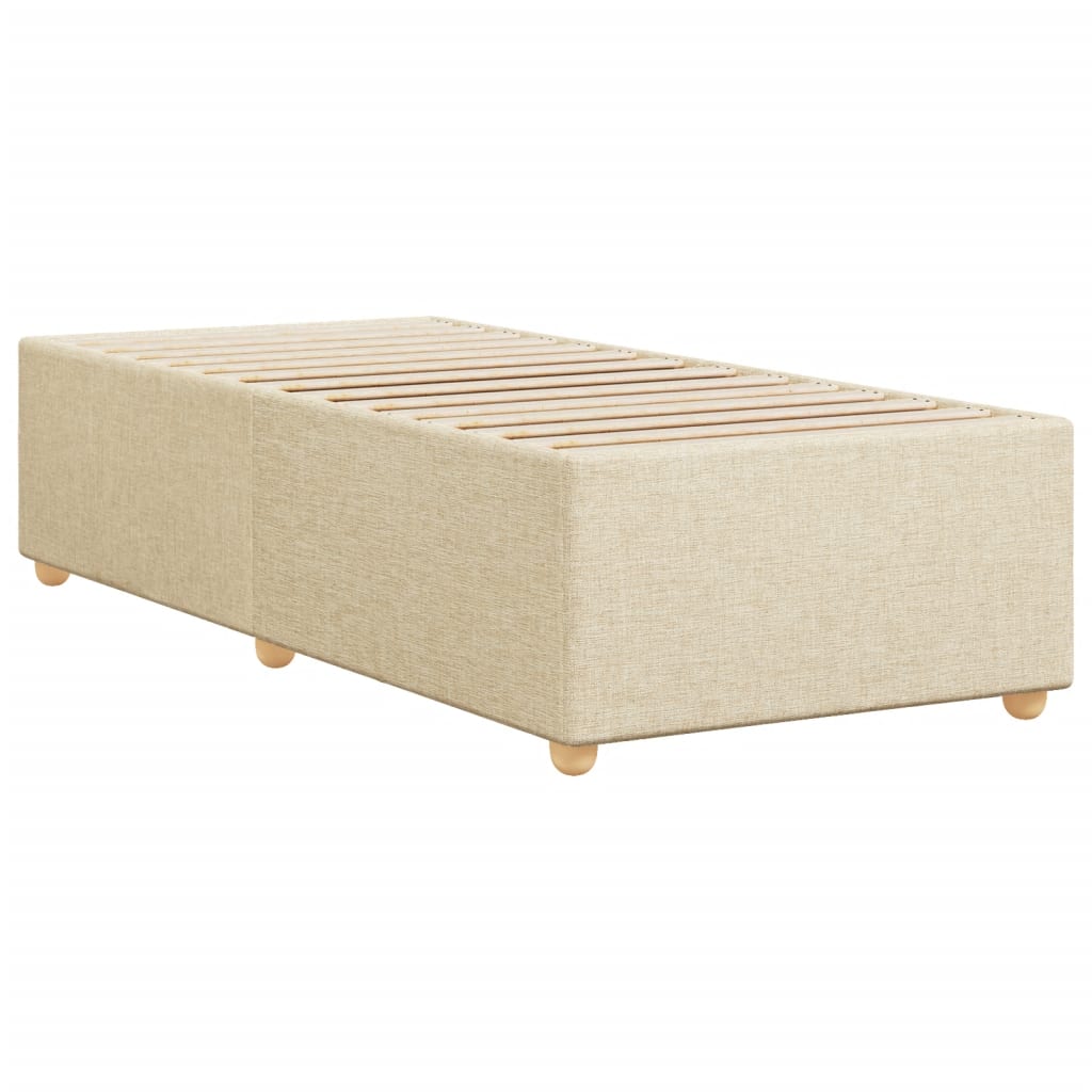 Cadre de lit sans matelas crème 90x200 cm tissu