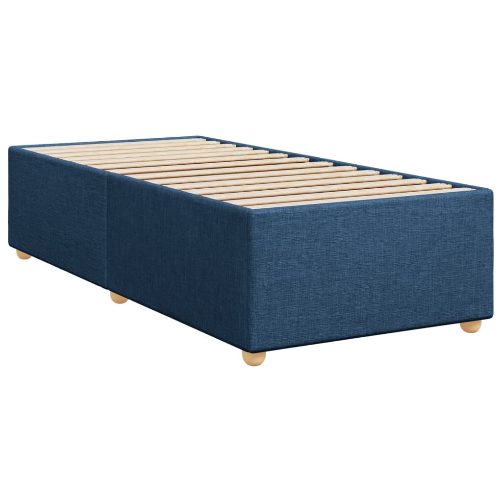 Cadre de lit sans matelas bleu 90x200 cm tissu