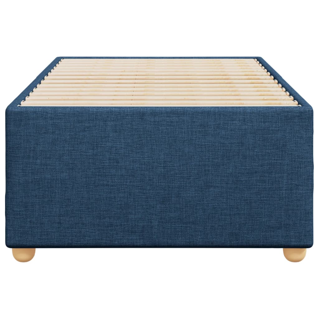 Cadre de lit sans matelas bleu 90x200 cm tissu