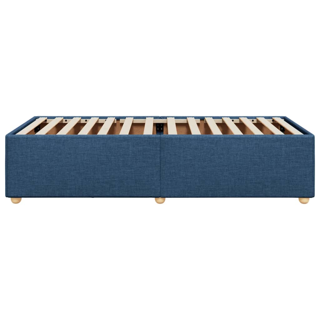 Cadre de lit sans matelas bleu 90x200 cm tissu