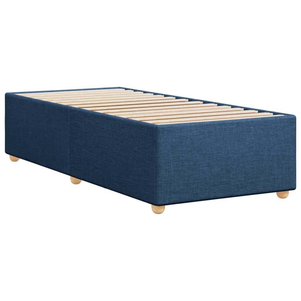 Cadre de lit sans matelas bleu 90x200 cm tissu