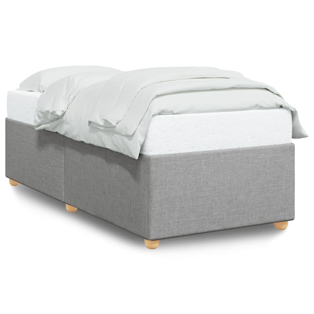 Cadre de lit sans matelas gris clair 100x200 cm tissu