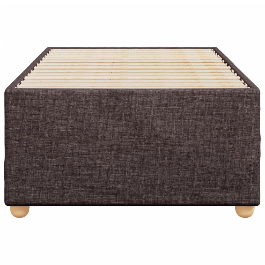 Cadre de lit sans matelas marron foncé 100x200 cm tissu