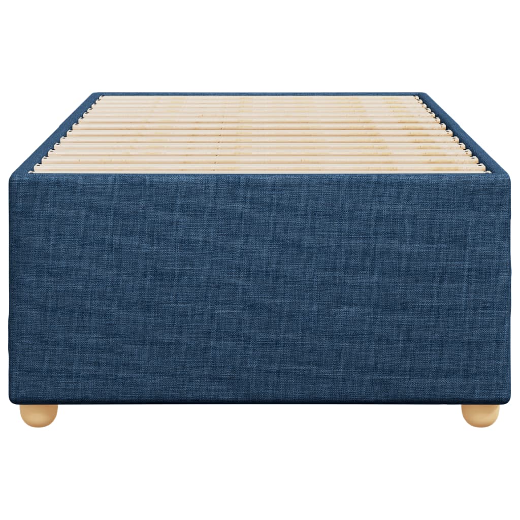 Cadre de lit sans matelas bleu 100x200 cm tissu