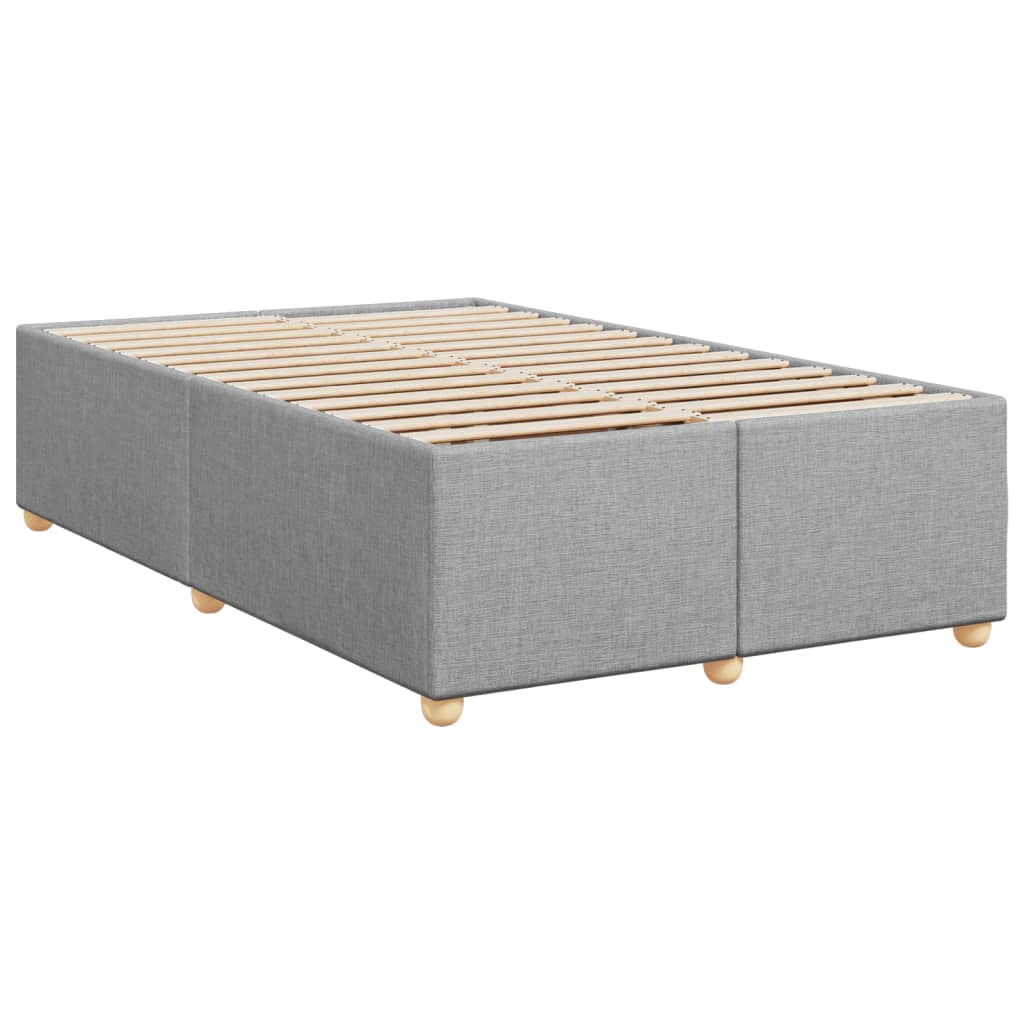 Cadre de lit sans matelas gris clair 120x190 cm tissu