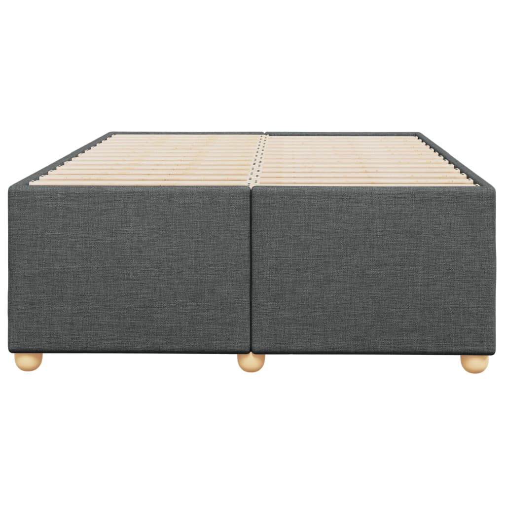 Cadre de lit sans matelas gris foncé 120x190 cm tissu