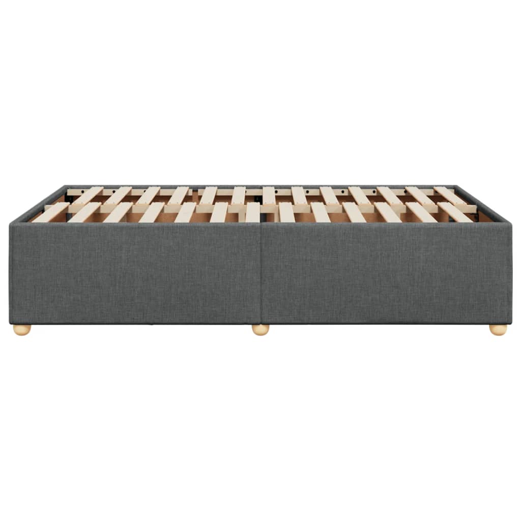 Cadre de lit sans matelas gris foncé 120x190 cm tissu